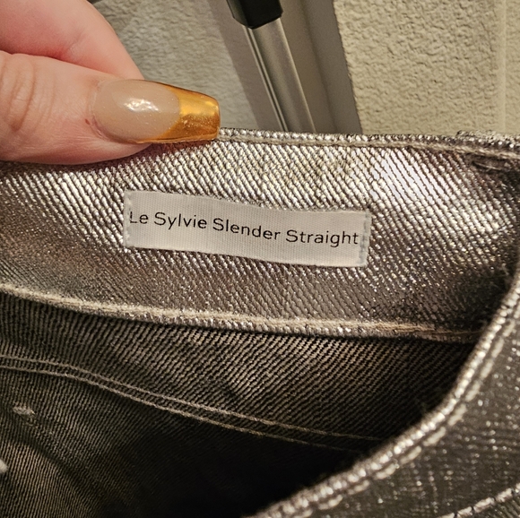 frame le sylvie jeans silver metallic - Picture 7 of 8